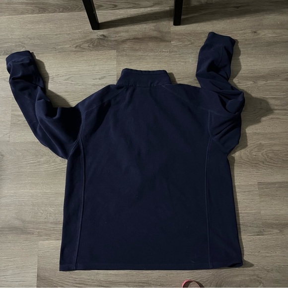 L.L. Bean Mens Navy Blue 1/4 Zip Fleece Pullover Sweatshirt Size Large - Picture 7 of 7